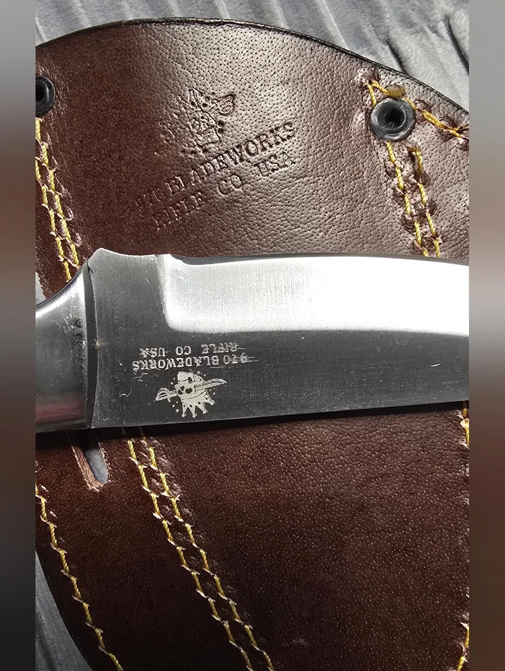 970 BladeWorks Hand Forged Fixed Blade Cross Sheath Black  Handle Made In USA🔥